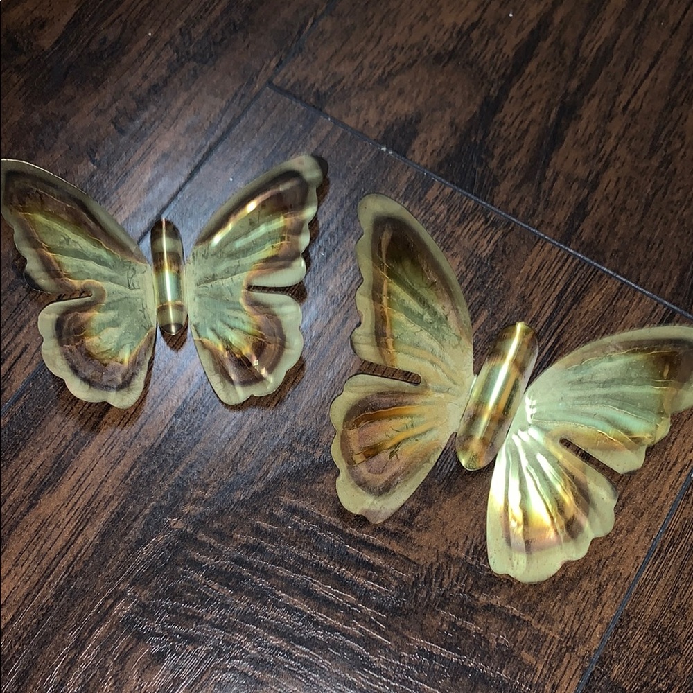Source Unknown Gold and Brown Butterfly Wall Decor